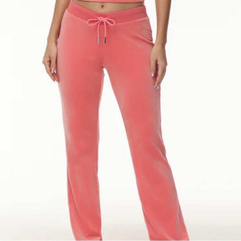 NWT Juicy couture peach 🍑 crown bling velour track pants